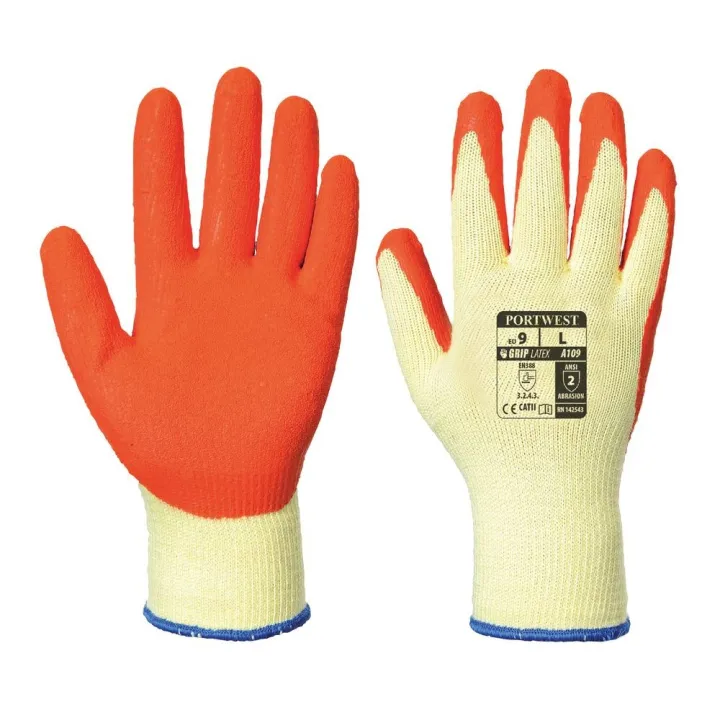 GANTS GRIP ENDUIT LATEX ORANGE A100 PORT