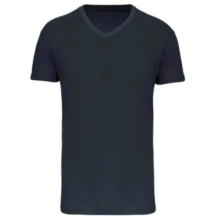 T-SHIRT COL V 100% COTON BIO H MC 145GR K3028 