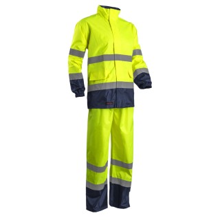 Ensemble haute visibilité imperméable avec bandes réfléchissantes et ajustements pratiques