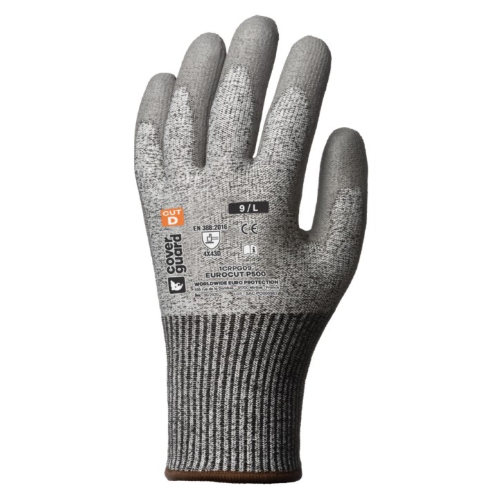 Gants anti-coupure EUROCUT P500 avec enduction PU – haute dextérité et confort en milieu sec