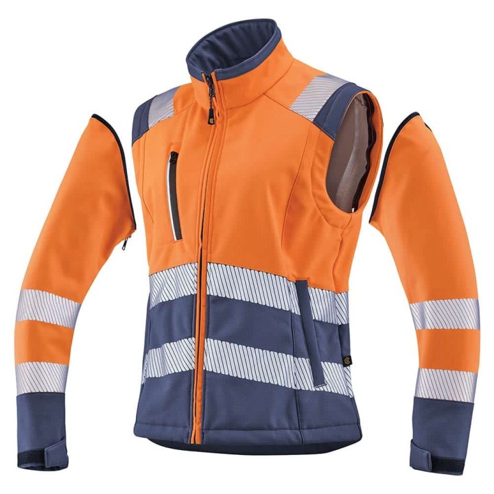 VESTE SOFTSHELL RIPSTOP HV F MANCHES AMOVIBLES CLASSE 2 360GR TIAN