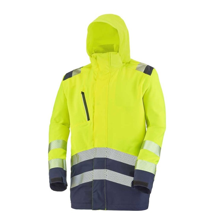 PARKA AVEC CAPUCHE POLYESTER RECYCLE HV CLASSE 3 190GR ERWIN