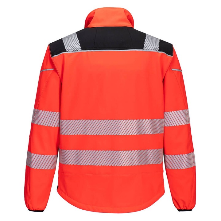 Softshell haute visibilité PW3 respirant et imperméable avec bandes segmentées