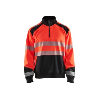 Sweat col camionneur haute visibilité avec bandes réfléchissantes et détails pratiques