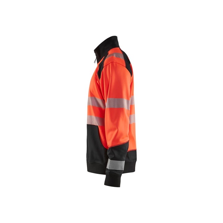 Sweat col camionneur haute visibilité avec bandes réfléchissantes et détails pratiques