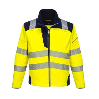 Softshell haute visibilité PW3 respirant et imperméable avec bandes segmentées