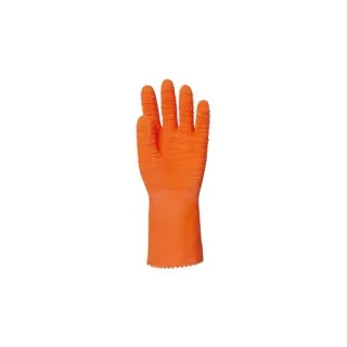 PAIRE DE GANTS LATEX CR E TYPE HARPON ORANGE DESTOCKAGE 