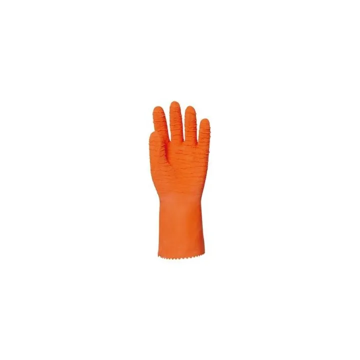 PAIRE DE GANTS LATEX CR E TYPE HARPON ORANGE DESTOCKAGE 